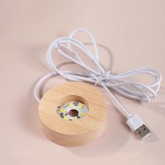 Ahşap Altlıklı Renk Değiştiren Usb'li Cam Küre
