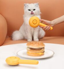 Hamburger Şekilli Otomatik Temizlenen Evcil Hayvan Tarağı