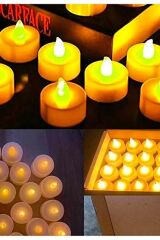 Yuvarlak Günışığı Pilli Mum 24 Adet
