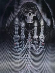 3 Boyutlu Resim  3 Farklı Resim Değişenli Halloween İskelet Tablosu 30x40 cm