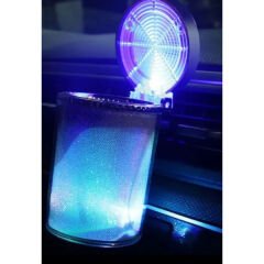 Araç İçi Oto Kokusuz Küllük RGB Işıklı Kapaklı