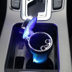 Araç İçi Oto Kokusuz Küllük RGB Işıklı Kapaklı