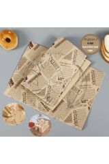 Vintage Gazete Desenli Sunum Kağıdı 50 Adet