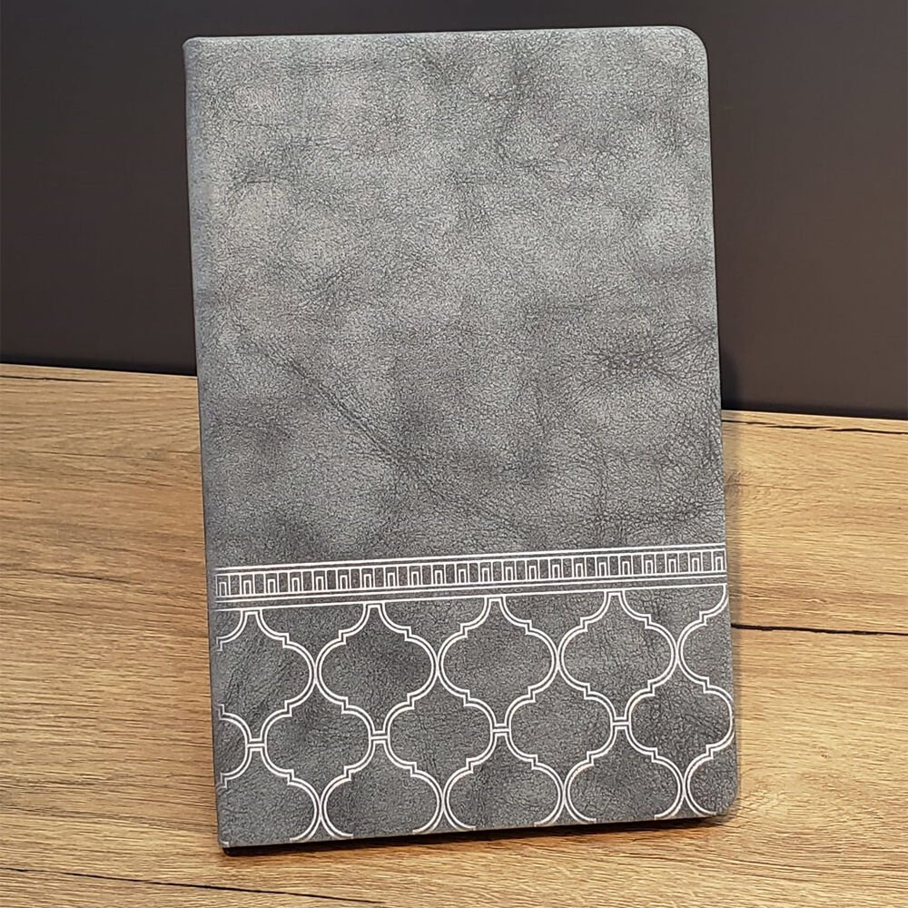 Toptan Desenli Gri Deri Defter