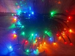 10 Metre 100 Led Pilli 2 Kademeli Rgb Işık Siyah Kablo