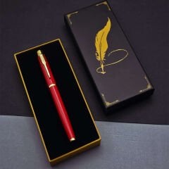 Toptan Tüylü Kalem Motif Kutulu Kırmızı Roller Kalem