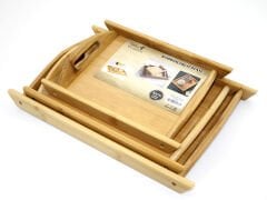 3'lü Bambu Tepsi Model 2