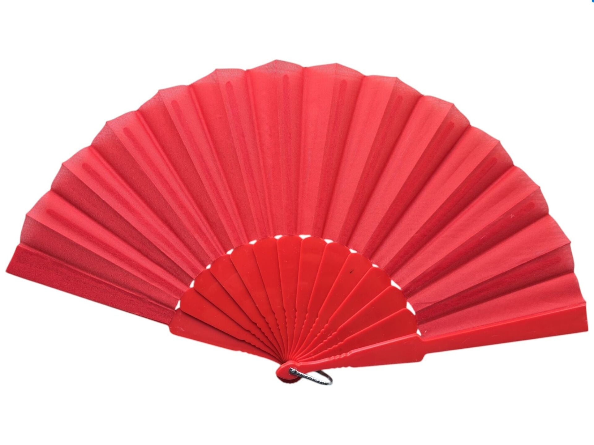 Plastik Kumaş Yelpaze 12'li Kırmızı