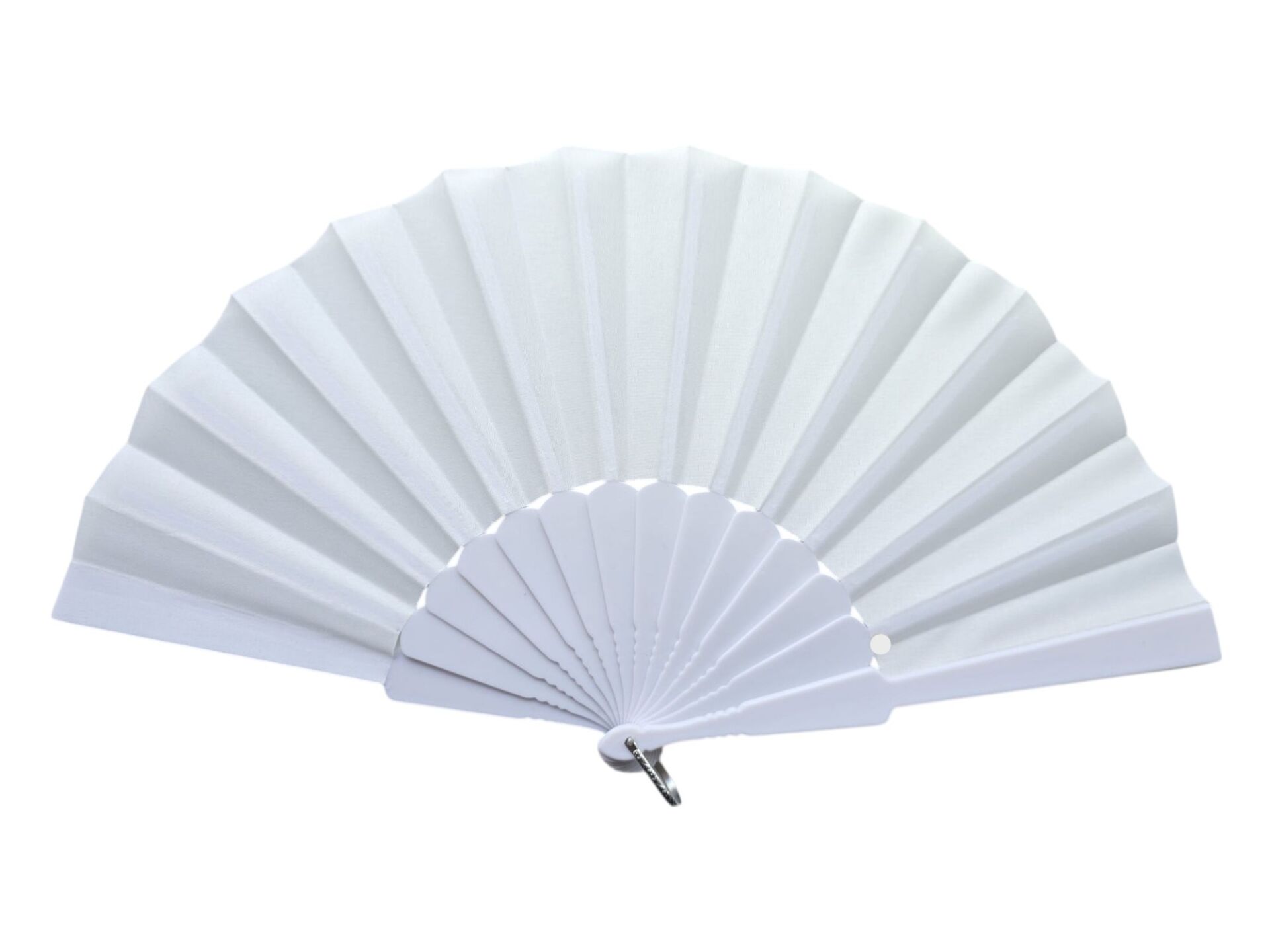 Plastik Düz Kumaş Yelpaze 12'li Beyaz