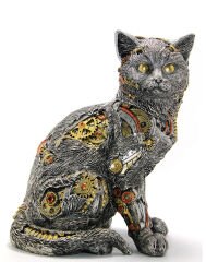 Steampunk Polyester Kedi Figürü Model 2