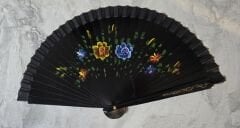 Bambu Çift Taraflı Siyah Yelpaze 12'li Paket