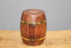 Pirinç Detaylı Fıçı Kumbara Model 2