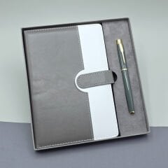 Toptan Kutulu Deri Defter Roller Kalem Set