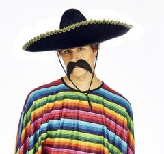 Sombrero Meksika Şapkası Mariachi Altın Şeritli Yetişkin Boy