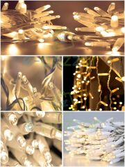 10 Metre 100 Led IP65 Dış Mekan Led Işık Beyaz Kablo