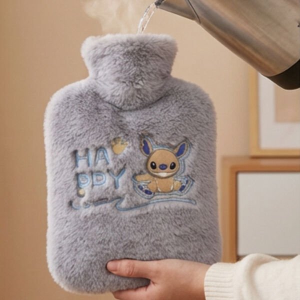 Karakterli Gri Peluş Sıcak Su Torbası 1 Litre