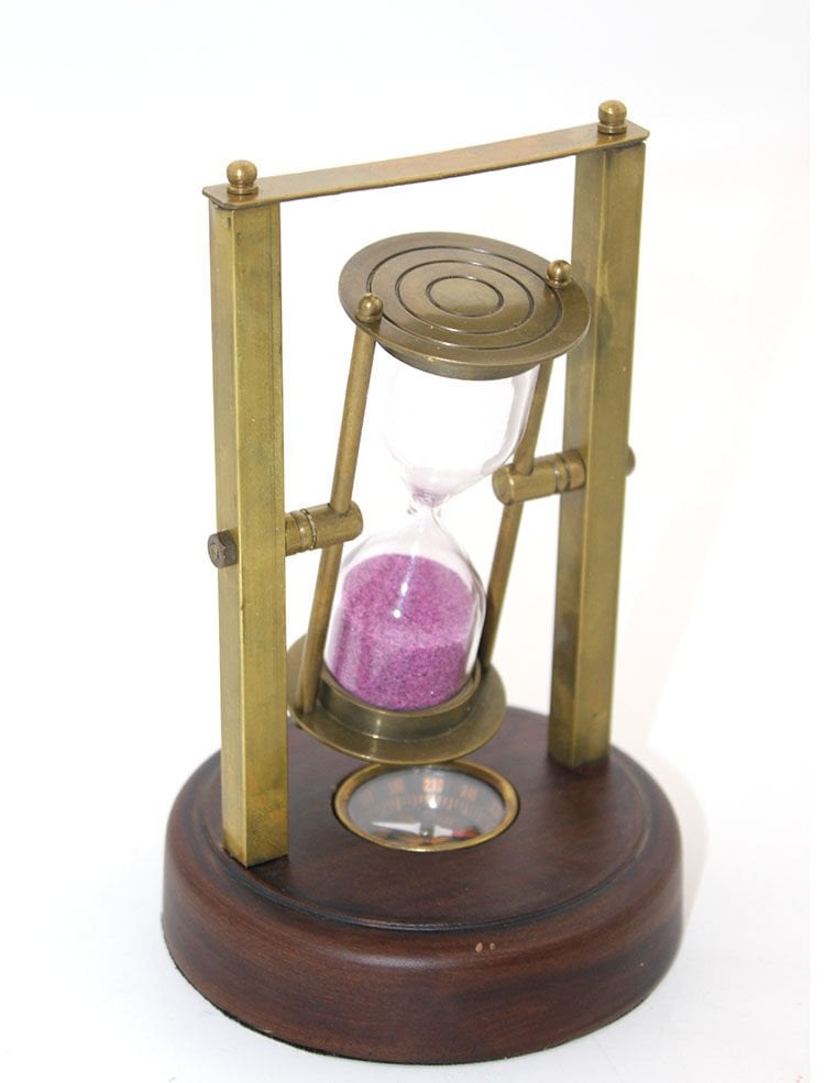 Pirinç Pusulalı Kum Saati Model 7