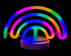 Neon Işıklı Gökkuşağı Masa Gece Lambası Pil+Usb