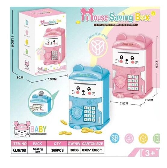 Renkli Kedi Kumbara Mini Boy