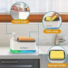 Çift Hazneli Sıvı Sabunluk, Süngerlik ve Otomatik Deterjanlık