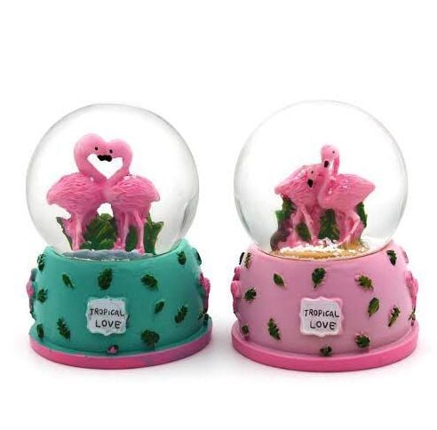 Flamingo Temalı Işıklı Müzikli Püskürtmeli Büyük Boy Kar Küresi