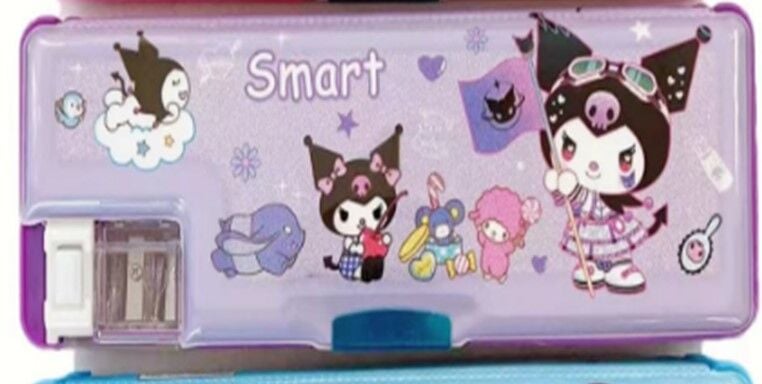 Karakterli 2 Bölmeli Açacaklı Kalem Kutusu 12 Adet