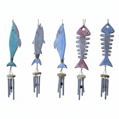 Ahşap Balıklı Metal Çan