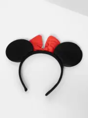 Kırmızı Fiyonklu Minnie Mouse Taç Fare Tacı Kafa Bandı