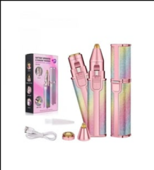 Çift Başlıklı Epilasyon Yüz Çene Işıklı Kıl Tüy Alma Mini Cep Epilasyonu Simli