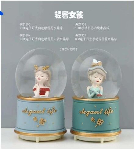 Elegant Life Işıklı Müzikli Püskürtmeli Büyük Boy Kar Küresi