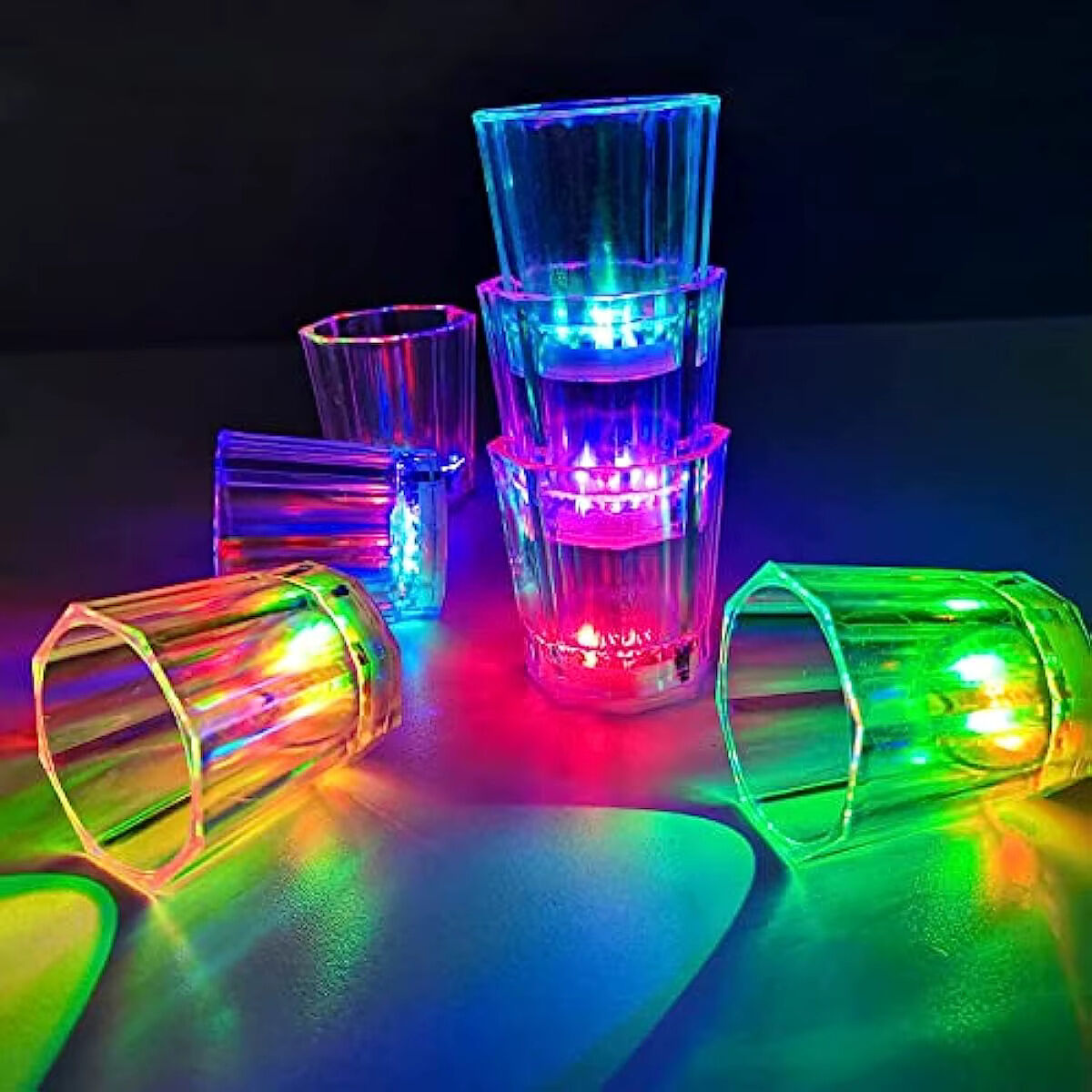 Renkli Led Parlayan Fiber Optik Bardak 1 Adet