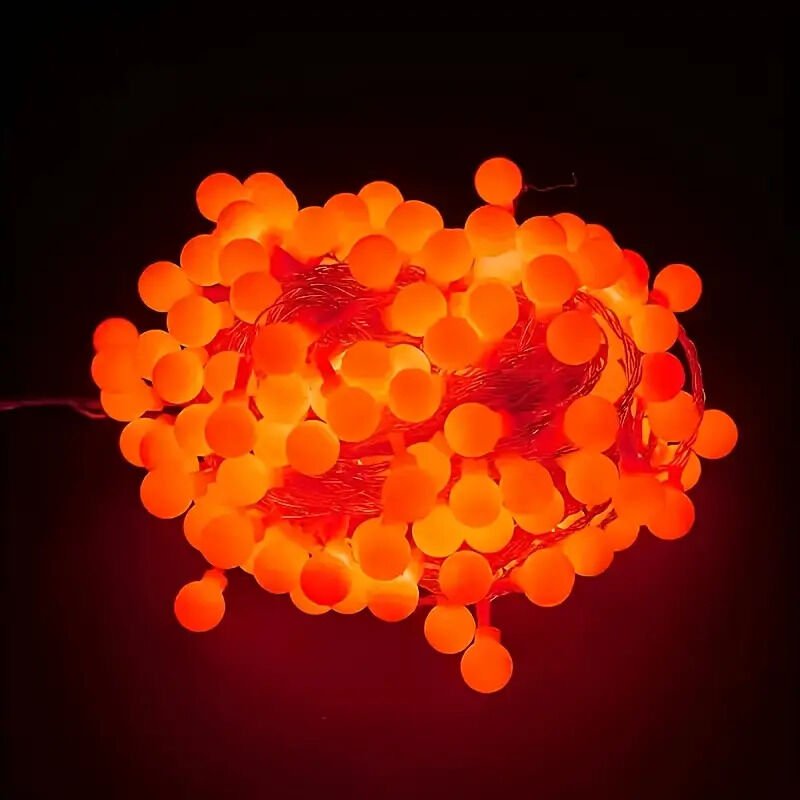 5 Metre 28 Led Kırmızı Işık Şeffaf Kablo Fişli Eklemeli