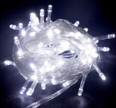 10 Metre 100 Led Boncuk Lamba Beyaz Işık Şeffaf Kablo