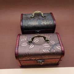 3'ü Ahşap Deri Sandık Kutusu