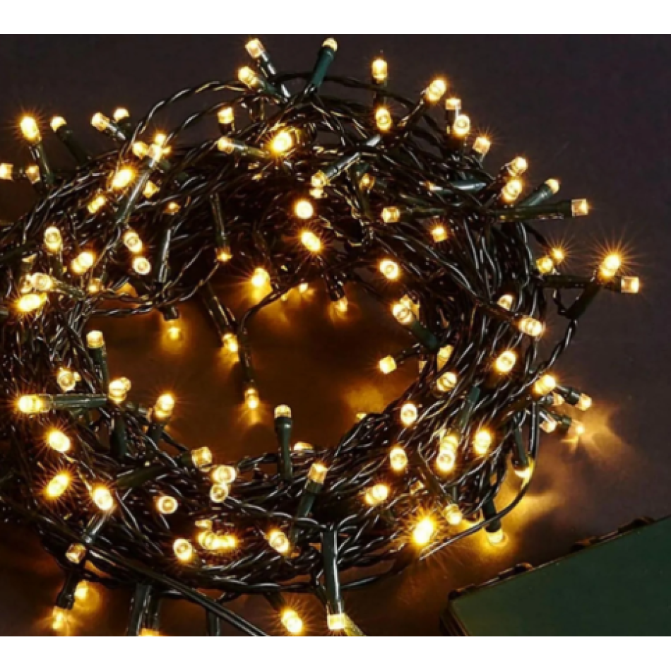 10 Metre 100 Led Boncuk Lamba Gün Işığı Siyah Kablo