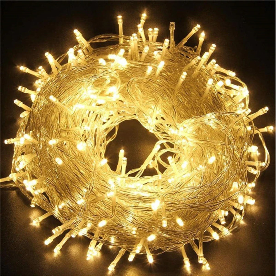 10 Metre 100 Led Boncuk Lamba Gün Işığı Şeffaf kablo