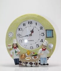 Aşçı Tasarımlı Polyester Duvar Saati Model 4