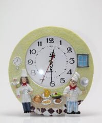 Aşçı Tasarımlı Polyester Duvar Saati Model 5