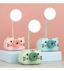 Kedi Tasarımlı Şarjlı Masa Lambası