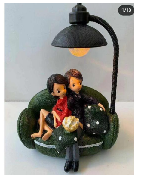 Sevgili Çift Işıklı Biblo