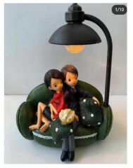 Sevgili Çift Işıklı Biblo