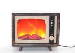 TV Tasarımlı Ledli Şömine Lamba