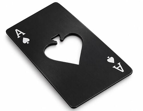 Maça Ası Tasarımlı Metal Şişe Açacağı Alk6432