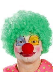 Yeşil Renk Kıvırcık Afro Palyaço Seti