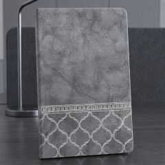 Desenli Gri Deri Defter