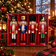 Kurşun Asker Ahşap Dekoratif Eşya 4’lü Set 13 cm