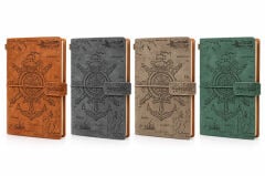 Vintage Dümen Ve Çapa Desenli Deri Defter Alk6470