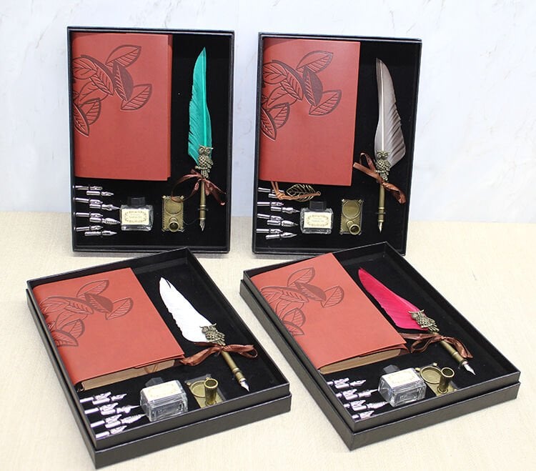 Deri Defterli Divit Hokka Seti Model 1