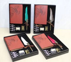 Deri Defterli Divit Hokka Seti Model 1