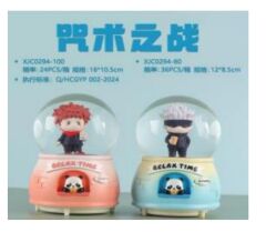 Anime Temalı Işıklı Müzikli Püskürtmeli Büyük Boy Kar Küresi